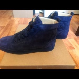 Christian Louboutin Velour High Top Sneakers
